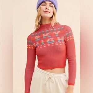 NWOT Urban Outfitters BDG Shauna Jacquard Sky High Sweater Sz XS